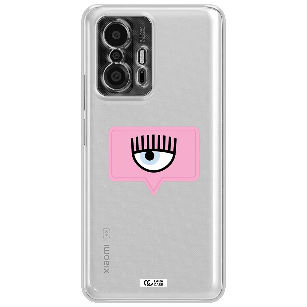 A Pink Chat Bubble With Eye And Eyelashes Xiaomi 11T Pro Clear Tpu Case