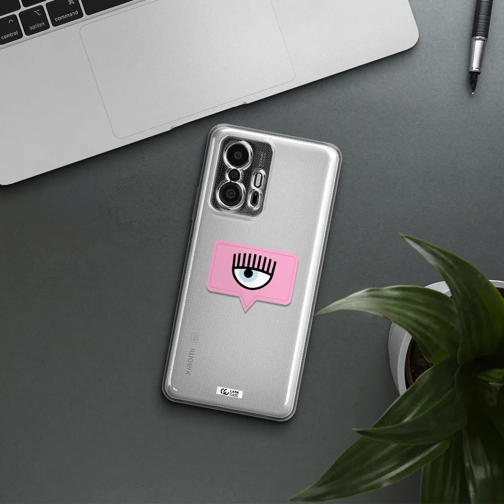 A Pink Chat Bubble With Eye And Eyelashes Xiaomi 11T Pro Clear Tpu Case