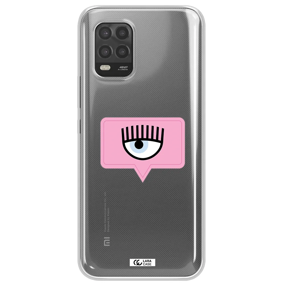 A Pink Chat Bubble With Eye And Eyelashes Xiaomi Mi 10 Lite Clear Tpu Case