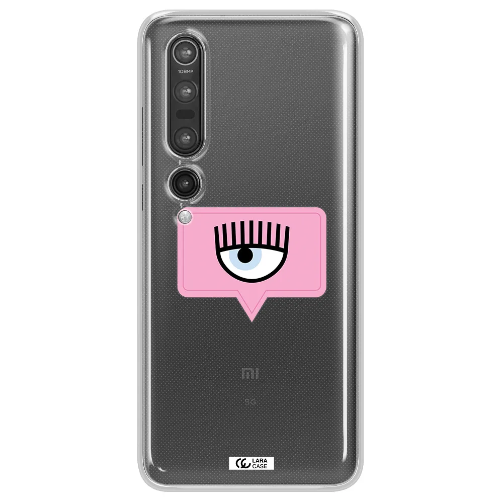 A Pink Chat Bubble With Eye And Eyelashes Xiaomi Mi 10 Pro Clear Tpu Case