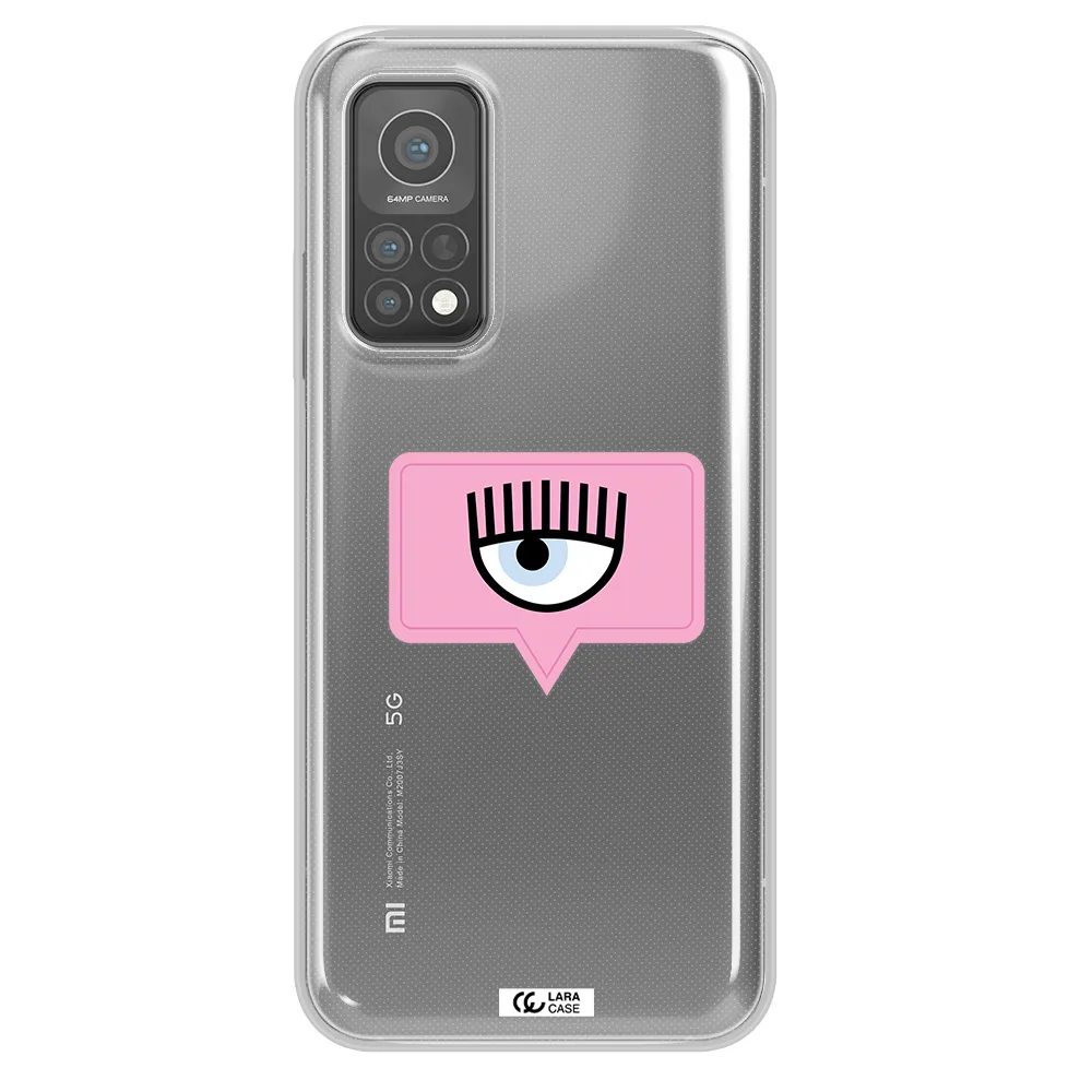 A Pink Chat Bubble With Eye And Eyelashes Xiaomi Mi 10 T Pro Clear Tpu Case