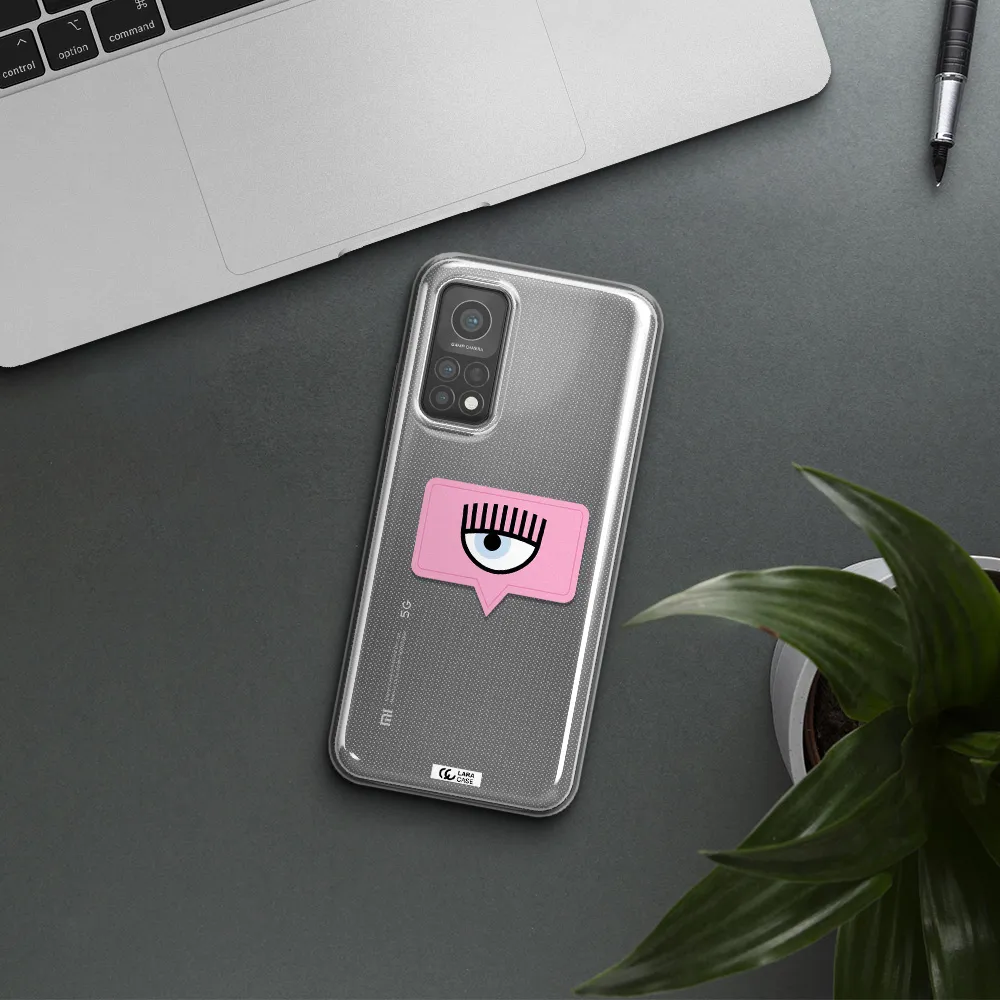 A Pink Chat Bubble With Eye And Eyelashes Xiaomi Mi 10 T Pro Clear Tpu Case