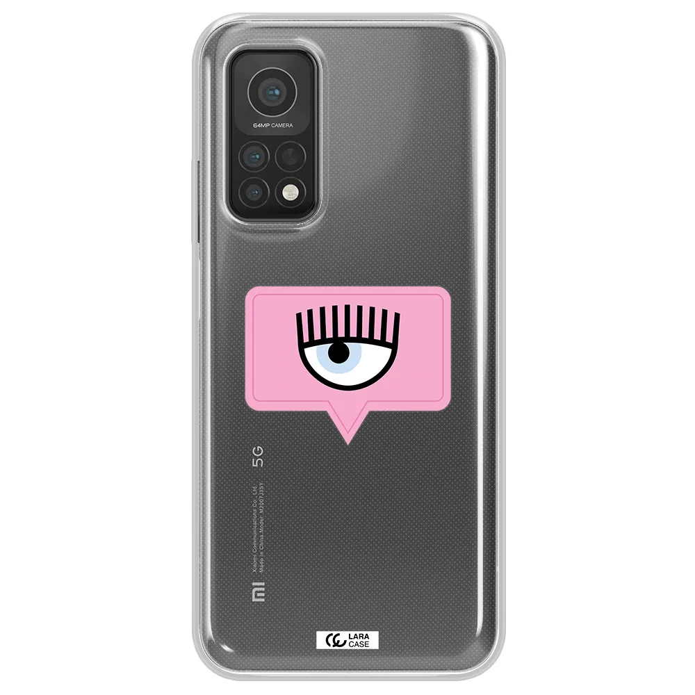 A Pink Chat Bubble With Eye And Eyelashes Xiaomi Mi 10T Clear Tpu Case