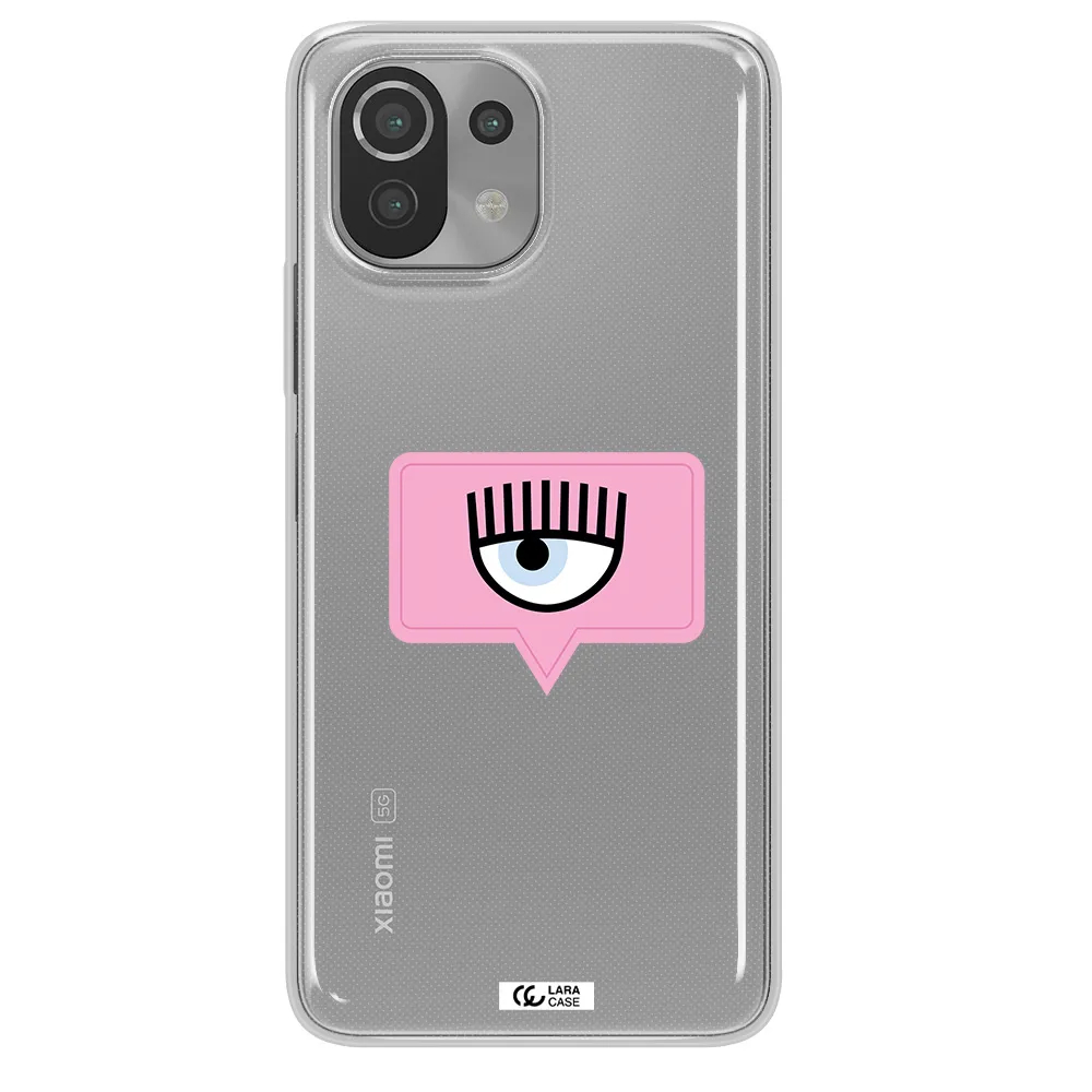 A Pink Chat Bubble With Eye And Eyelashes Xiaomi Mi 11 Lite Clear Tpu Case