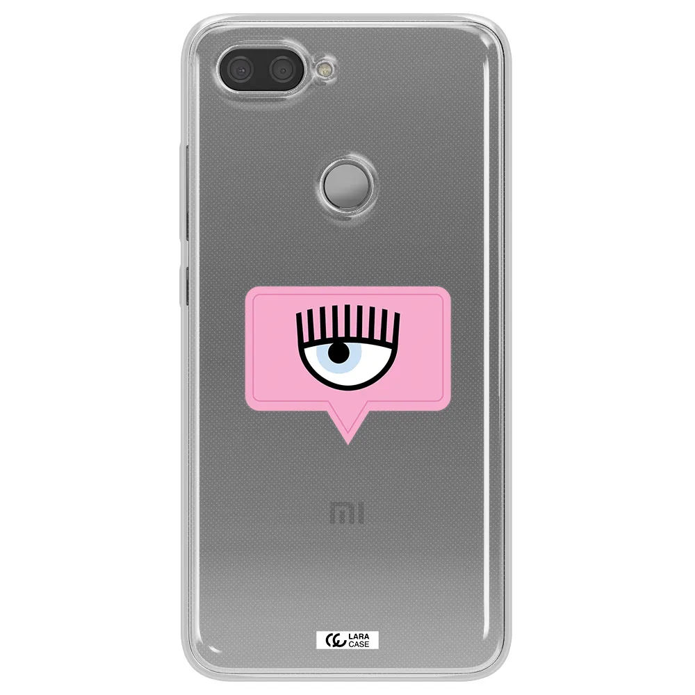 A Pink Chat Bubble With Eye And Eyelashes Xiaomi Mi 8 Lite Clear Tpu Case