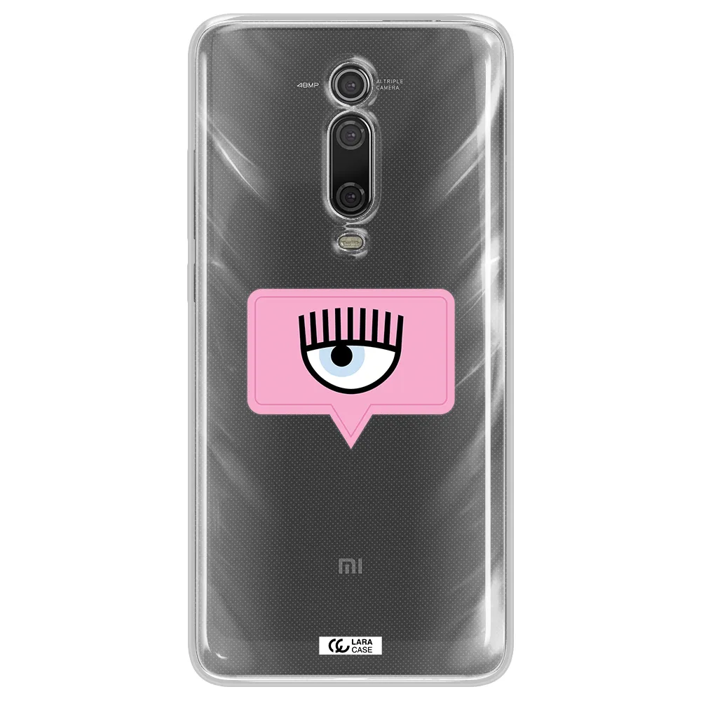 A Pink Chat Bubble With Eye And Eyelashes Xiaomi Mi 9T Clear Tpu Case