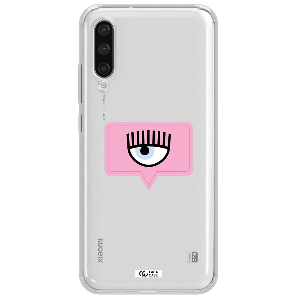 A Pink Chat Bubble With Eye And Eyelashes Xiaomi Mi A3 Clear Tpu Case
