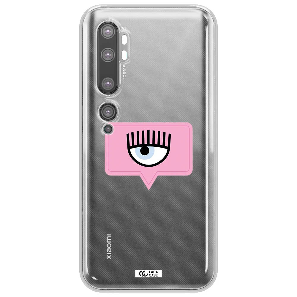 A Pink Chat Bubble With Eye And Eyelashes Xiaomi Mi Note 10 Clear Tpu Case