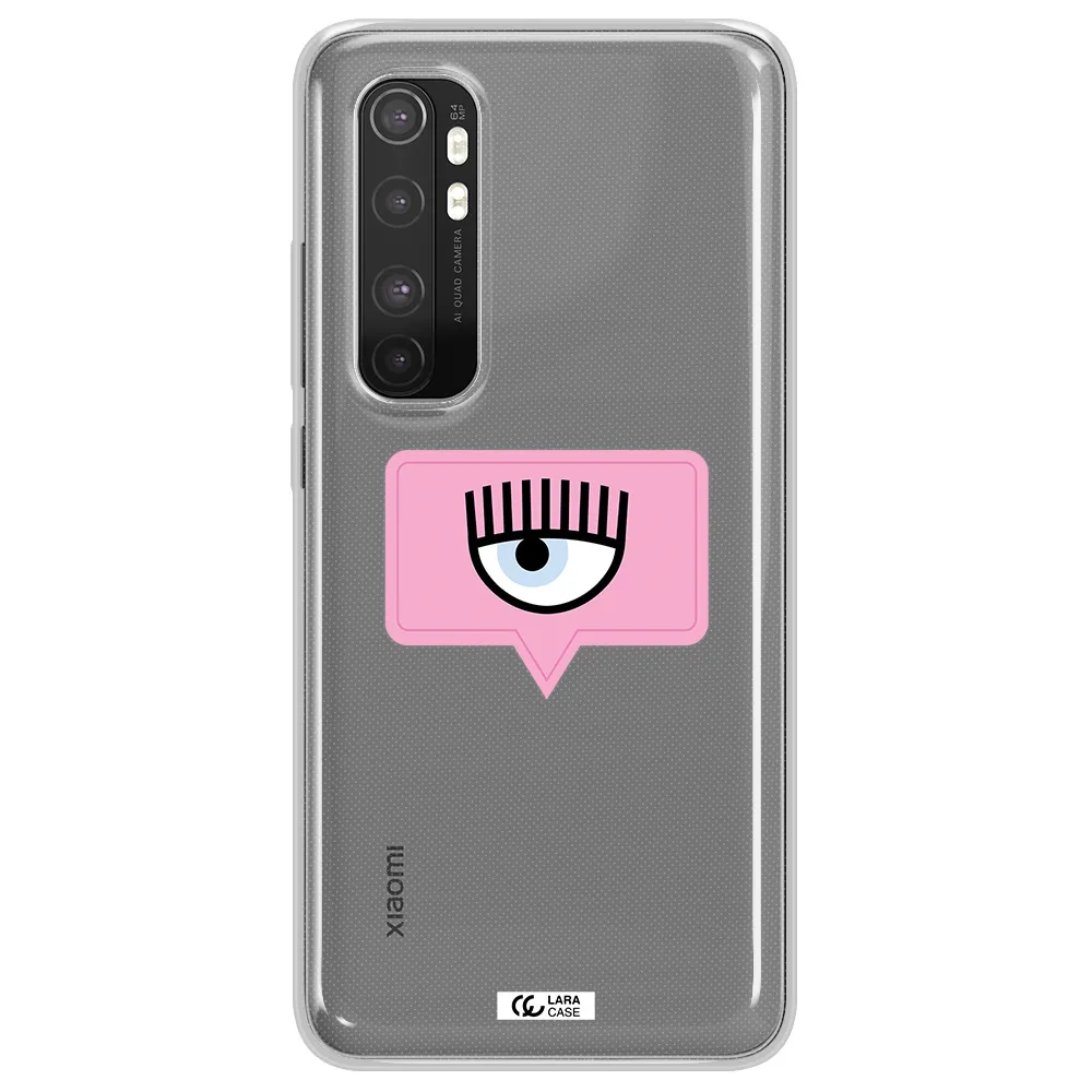 A Pink Chat Bubble With Eye And Eyelashes Xiaomi Mi Note 10 Lite Clear Tpu Case