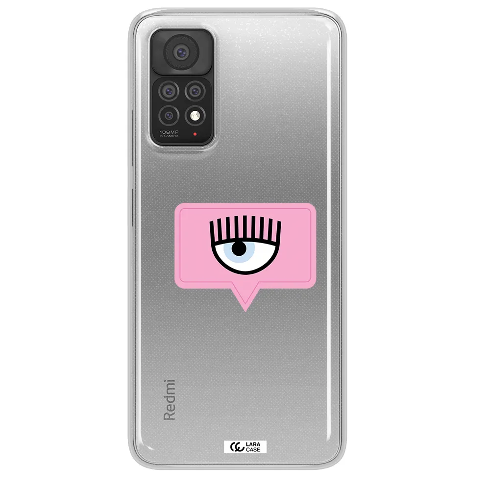A Pink Chat Bubble With Eye And Eyelashes Xiaomi Note 11 Pro Clear Tpu Case