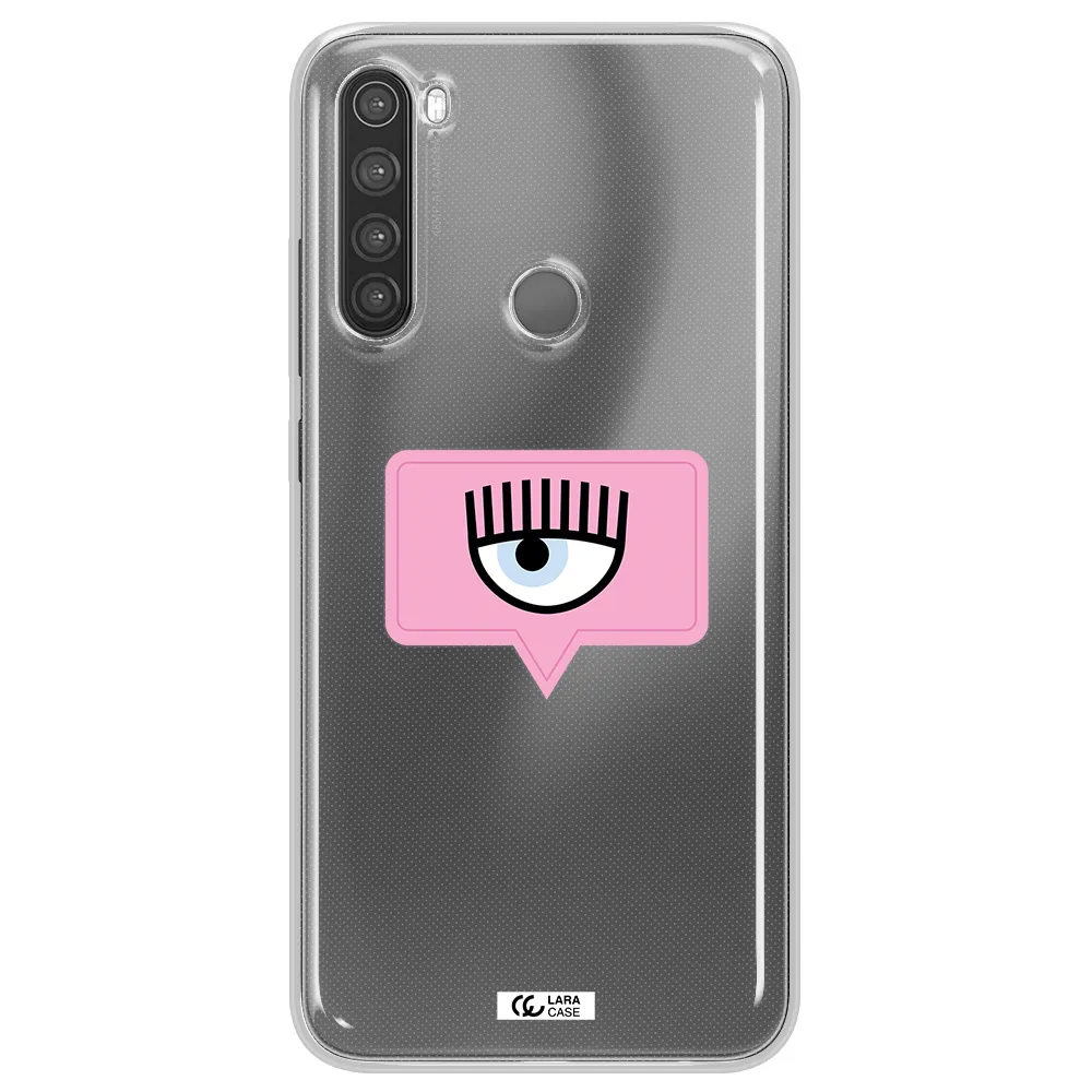 A Pink Chat Bubble With Eye And Eyelashes Xiaomi Note 8 Clear Tpu Case