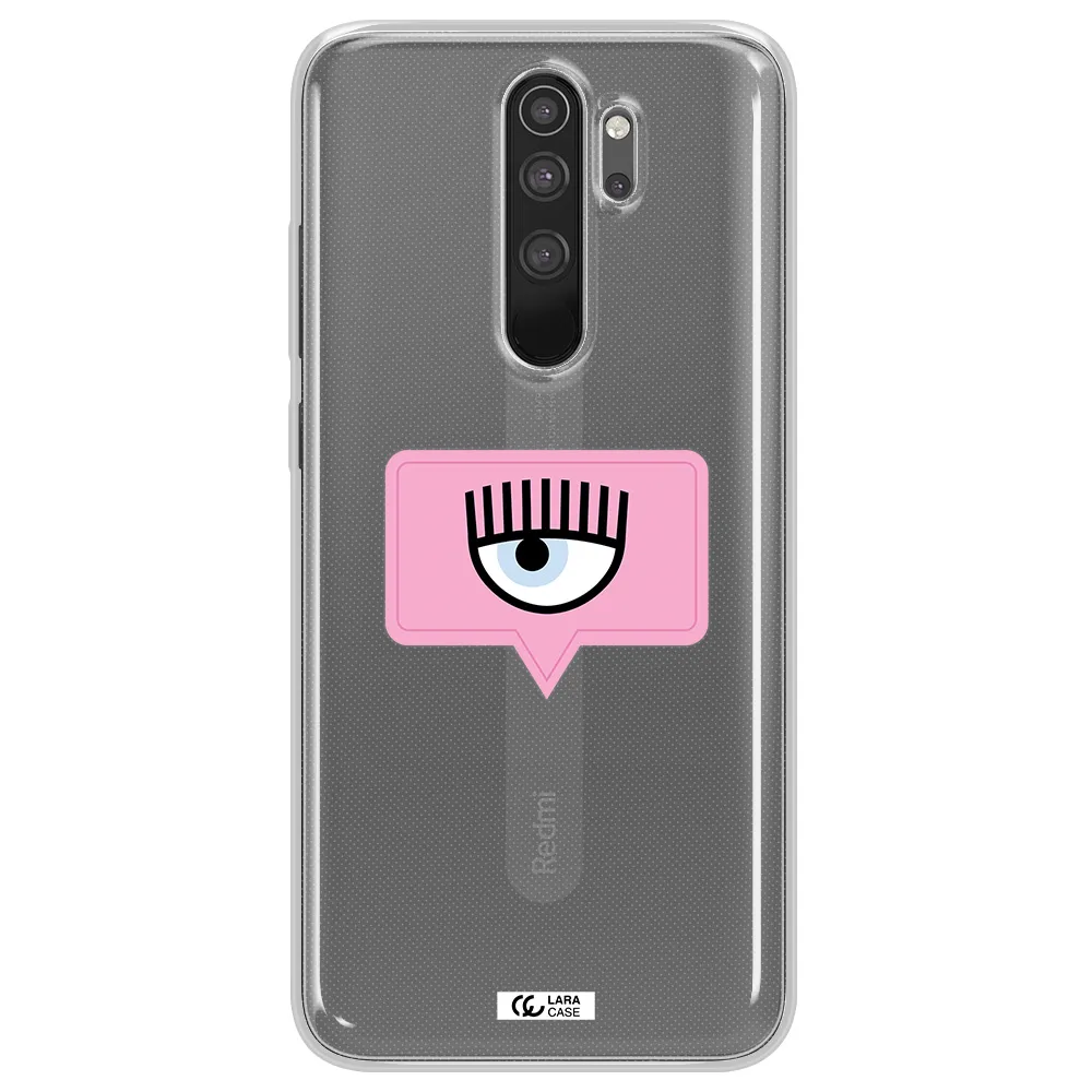 A Pink Chat Bubble With Eye And Eyelashes Xiaomi Note 8 Pro Clear Tpu Case