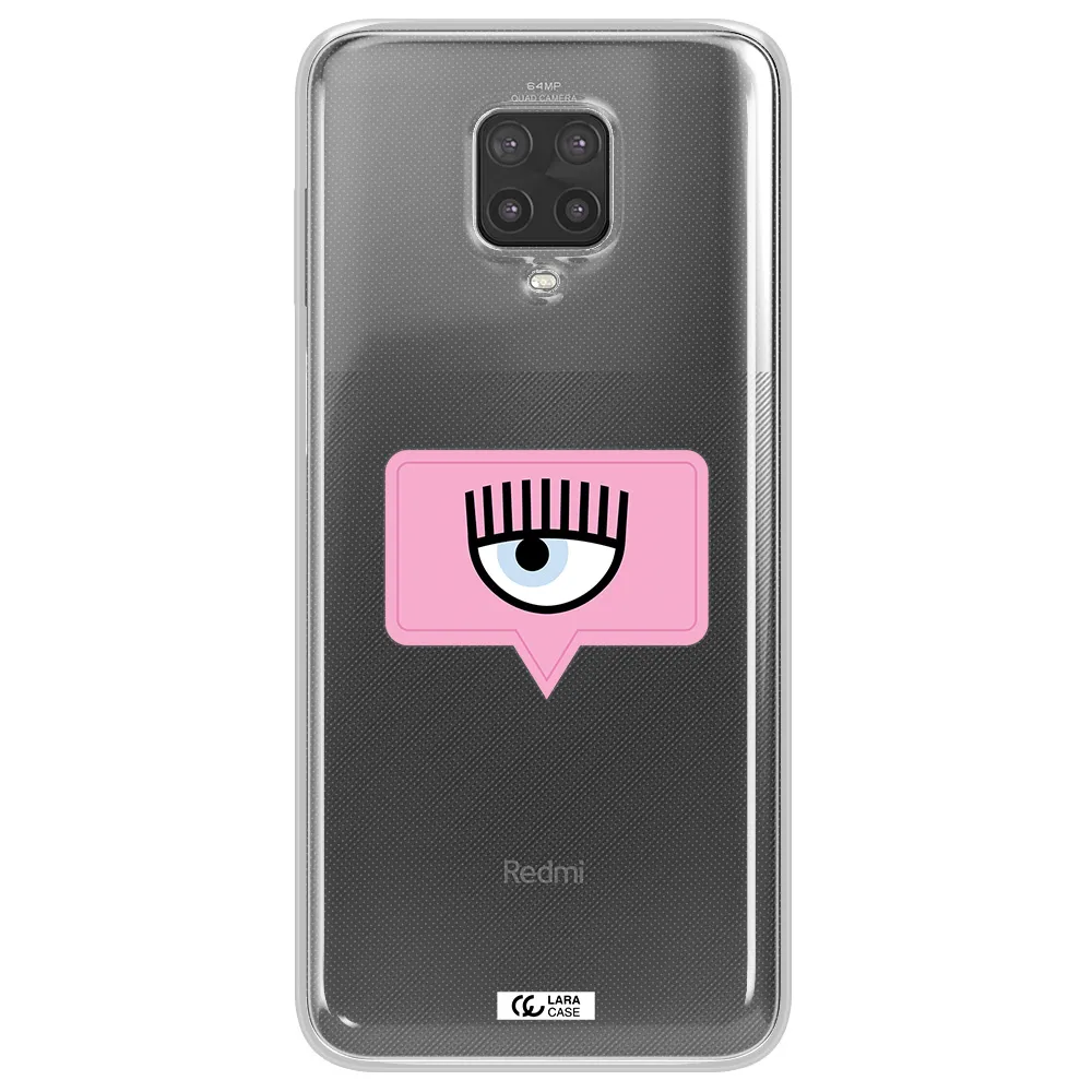 A Pink Chat Bubble With Eye And Eyelashes Xiaomi Note 9 Pro Clear Tpu Case