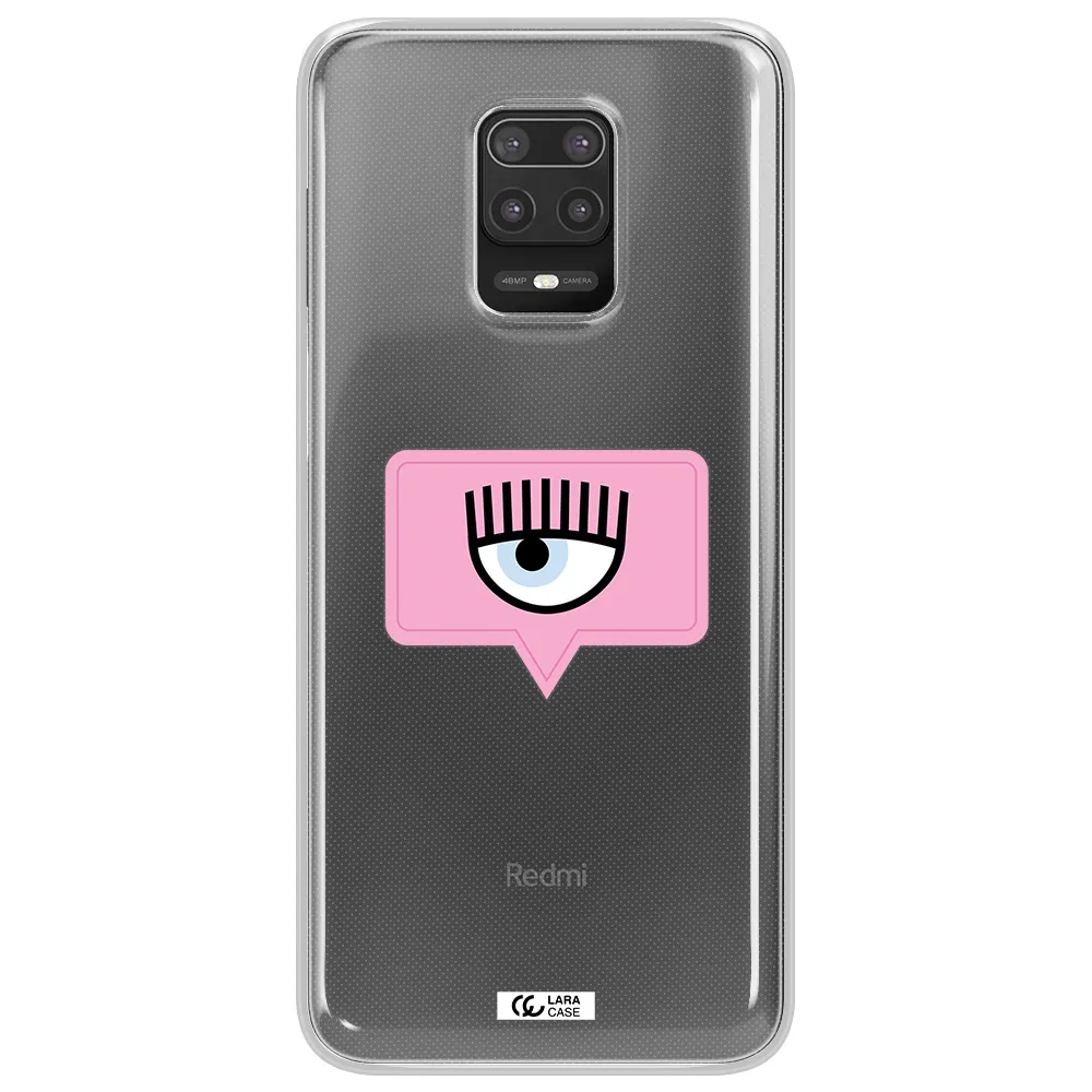 A Pink Chat Bubble With Eye And Eyelashes Xiaomi Note 9S Clear Tpu Case