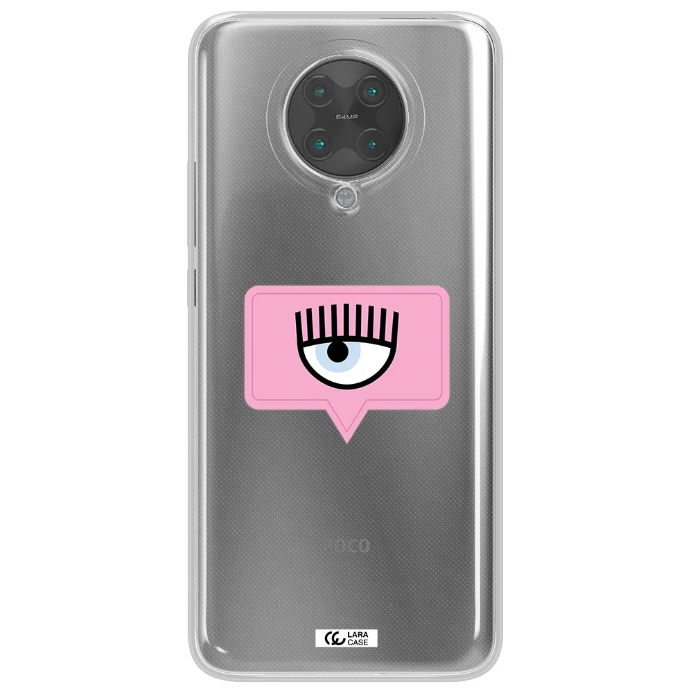 A Pink Chat Bubble With Eye And Eyelashes Xiaomi Poco F2 Pro Clear Tpu Case