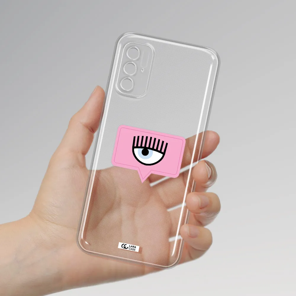 A Pink Chat Bubble With Eye And Eyelashes Xiaomi Poco M3 Pro Clear Tpu Case