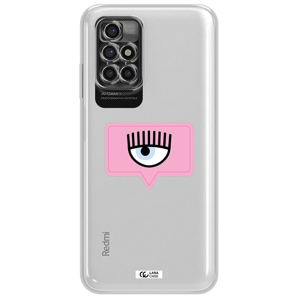 A Pink Chat Bubble With Eye And Eyelashes Xiaomi Redmi 10 Clear Tpu Case
