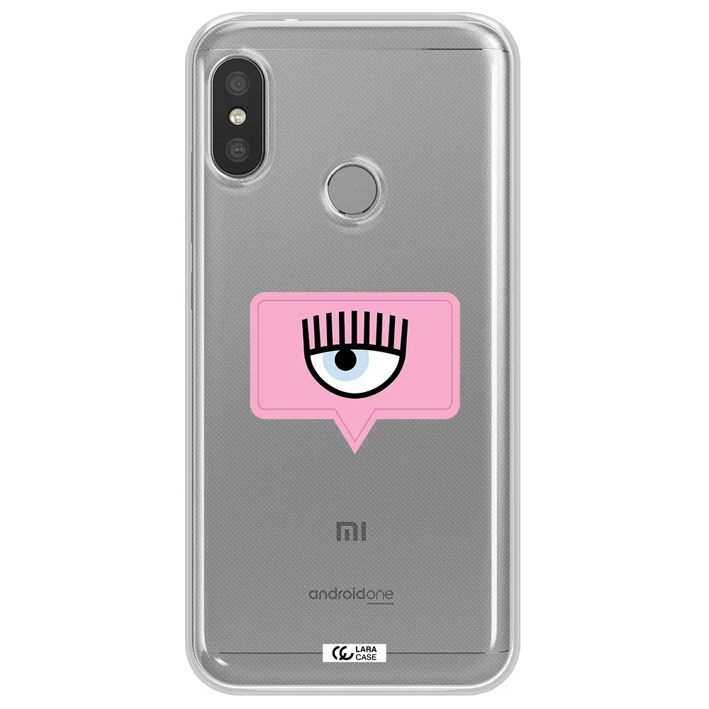 A Pink Chat Bubble With Eye And Eyelashes Xiaomi Redmi 6 Pro Clear Tpu Case