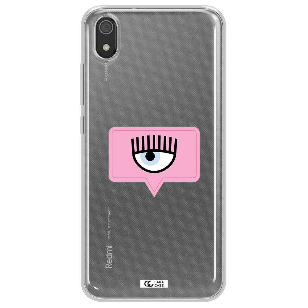 A Pink Chat Bubble With Eye And Eyelashes Xiaomi Redmi 7A Clear Tpu Case