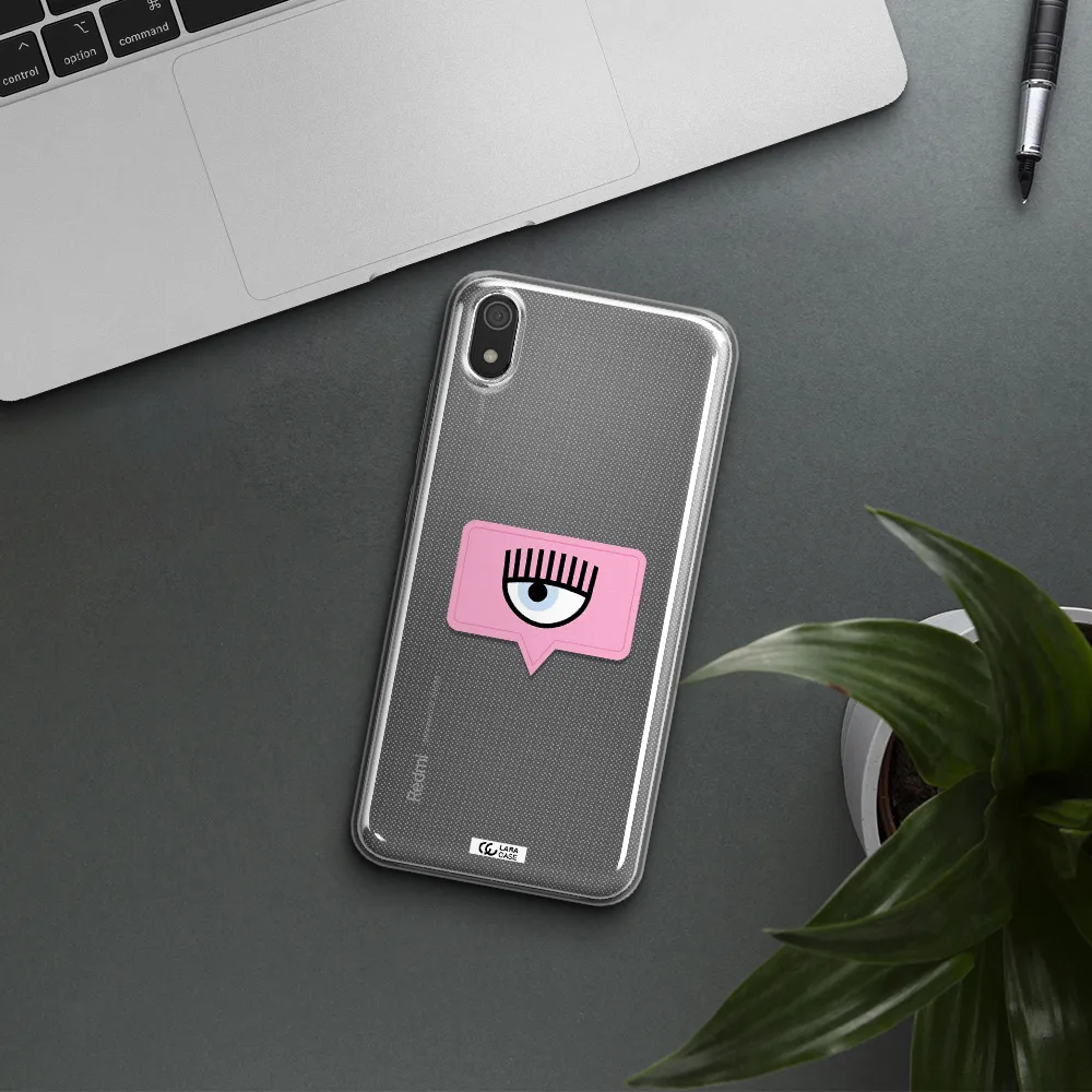 A Pink Chat Bubble With Eye And Eyelashes Xiaomi Redmi 7A Clear Tpu Case
