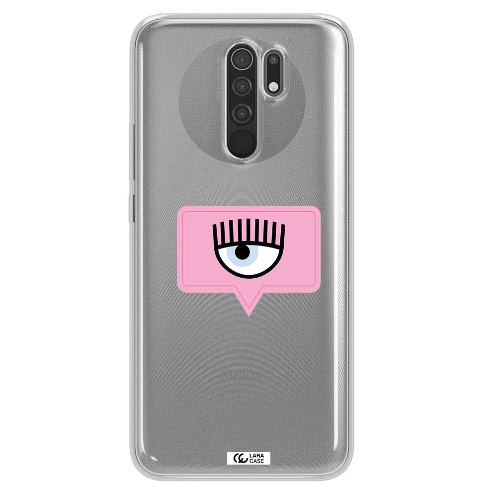 A Pink Chat Bubble With Eye And Eyelashes Xiaomi Redmi 9 Clear Tpu Case