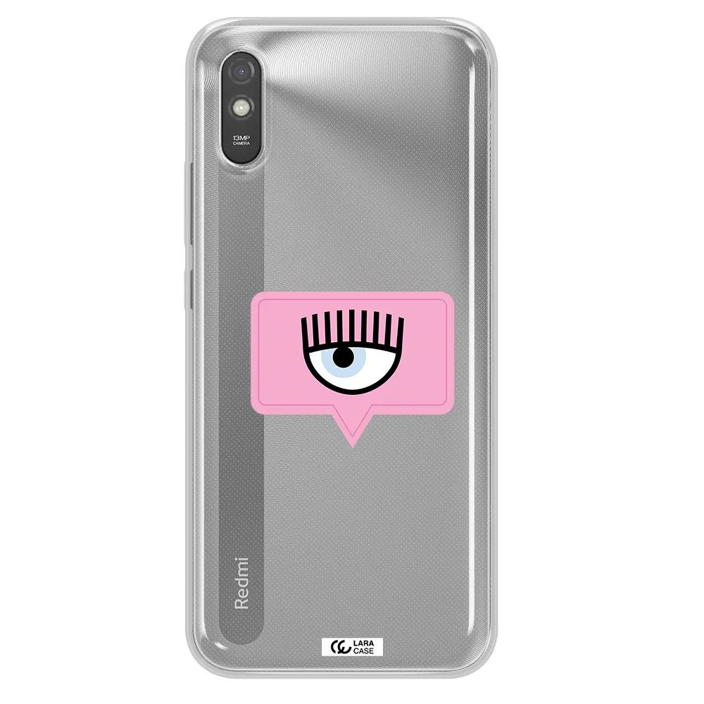 A Pink Chat Bubble With Eye And Eyelashes Xiaomi Redmi 9A Clear Tpu Case
