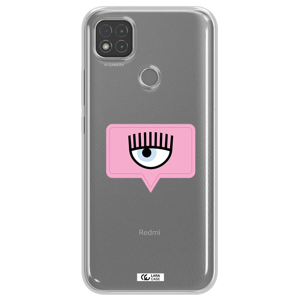 A Pink Chat Bubble With Eye And Eyelashes Xiaomi Redmi 9C Clear Tpu Case