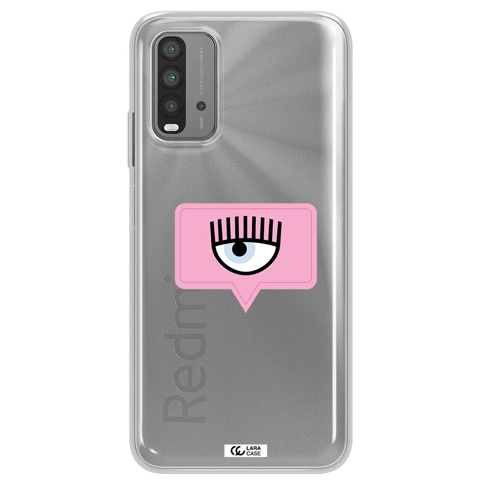 A Pink Chat Bubble With Eye And Eyelashes Xiaomi Redmi 9T Clear Tpu Case