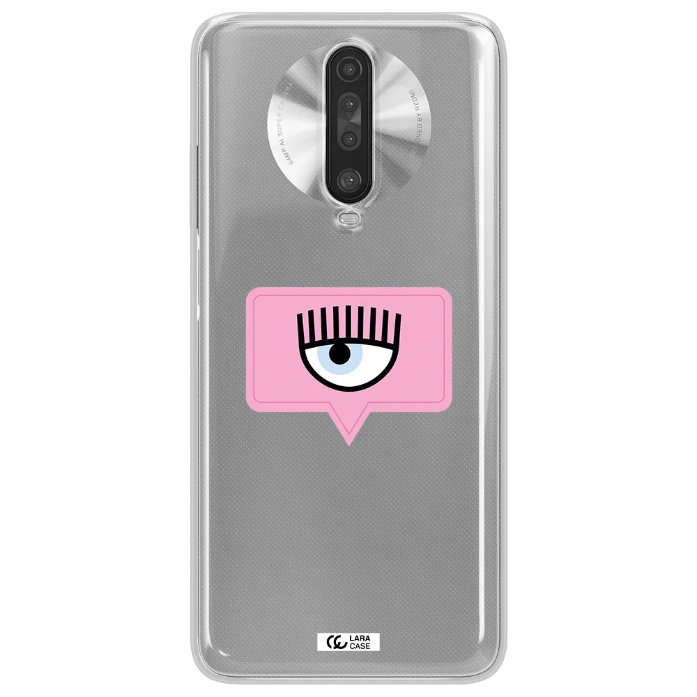A Pink Chat Bubble With Eye And Eyelashes Xiaomi Redmi K30 Clear Tpu Case