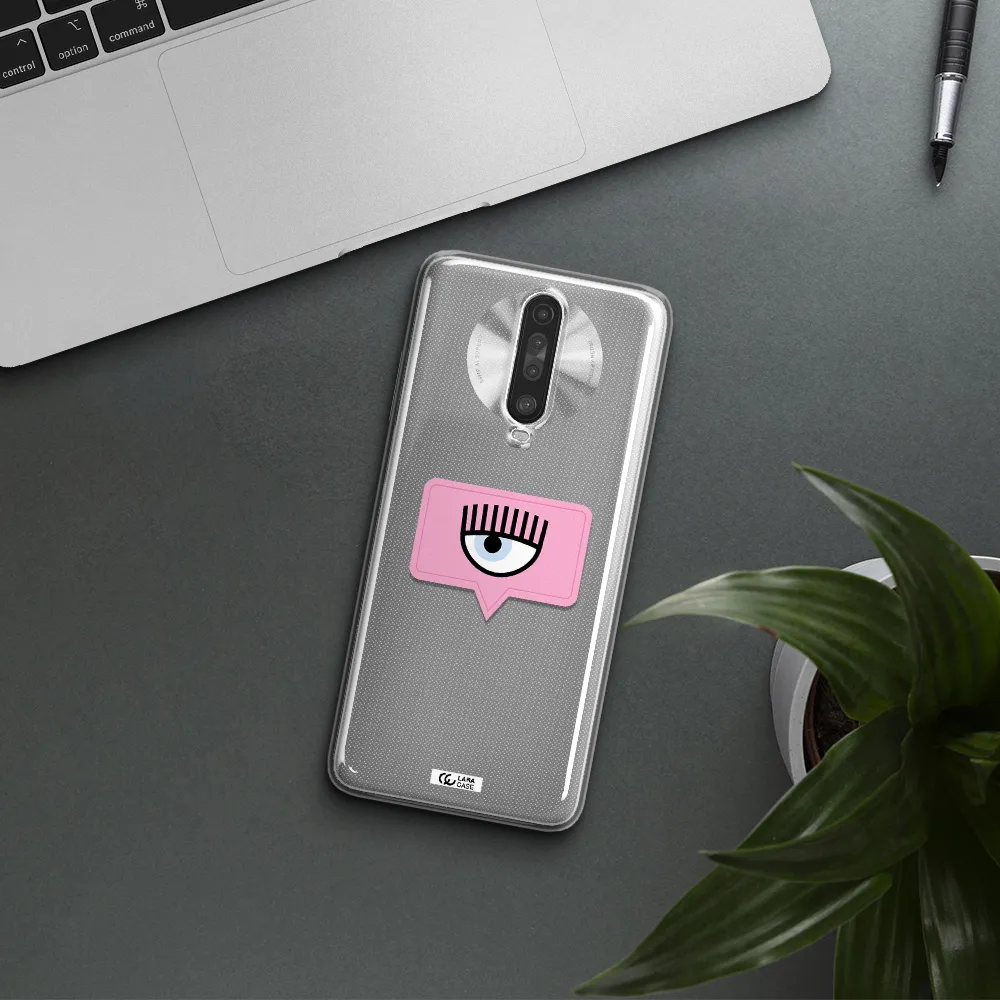 A Pink Chat Bubble With Eye And Eyelashes Xiaomi Redmi K30 Clear Tpu Case