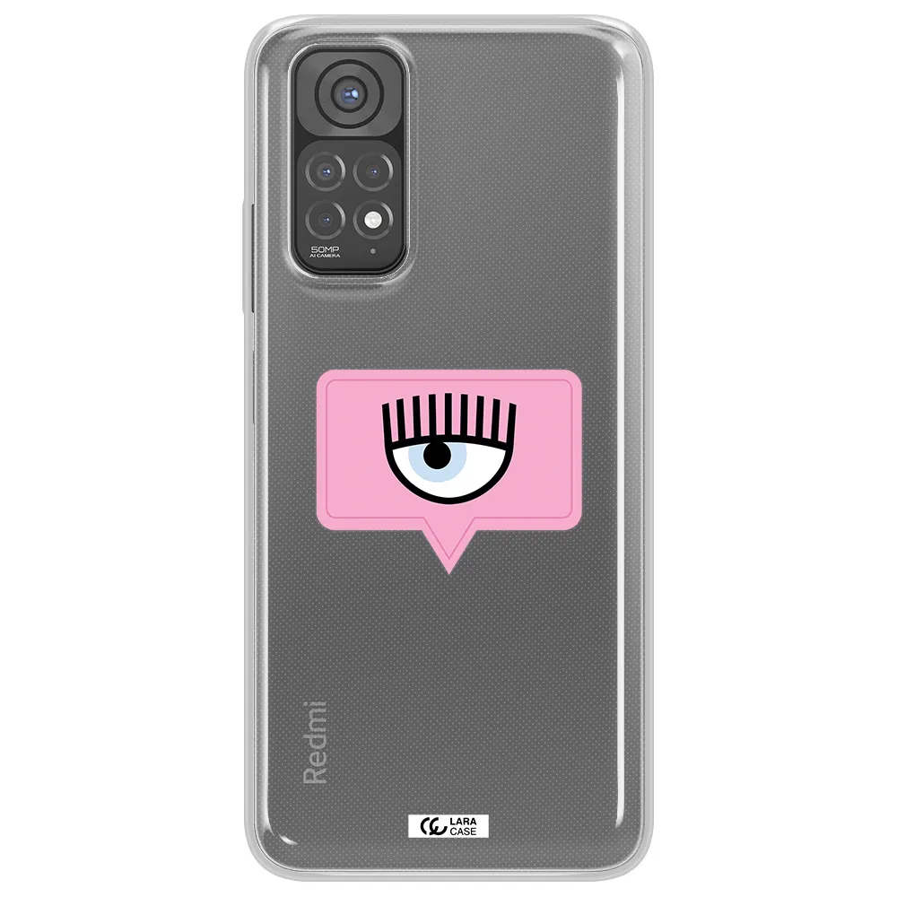 A Pink Chat Bubble With Eye And Eyelashes Xiaomi Redmi Note 11 Clear Tpu Case