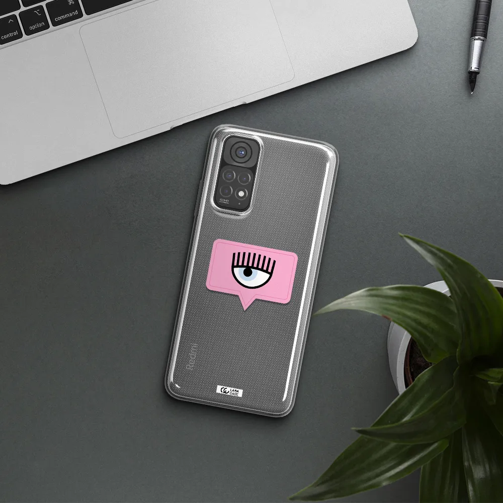 A Pink Chat Bubble With Eye And Eyelashes Xiaomi Redmi Note 11 Clear Tpu Case