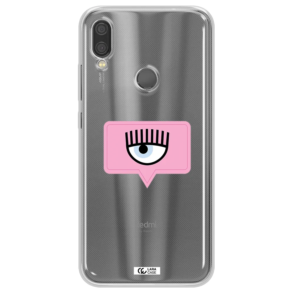 A Pink Chat Bubble With Eye And Eyelashes Xiaomi Redmi Note 7 Clear Tpu Case