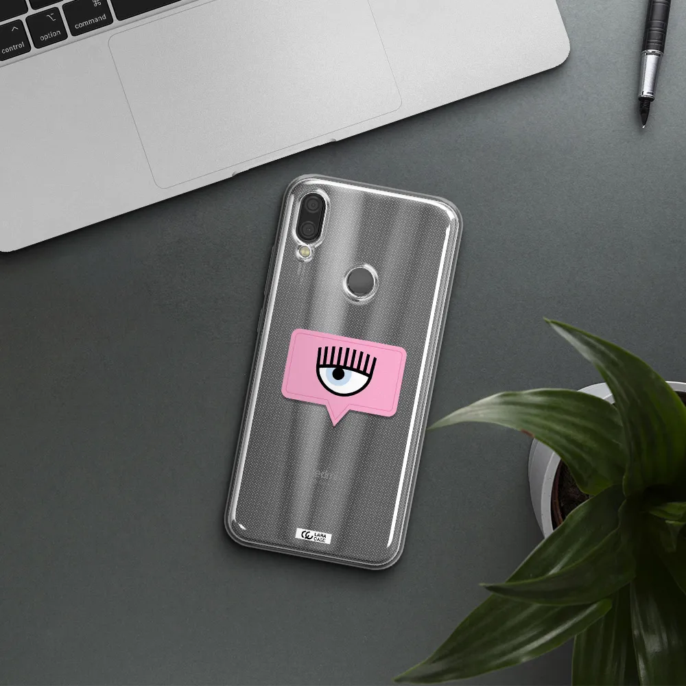 A Pink Chat Bubble With Eye And Eyelashes Xiaomi Redmi Note 7 Clear Tpu Case
