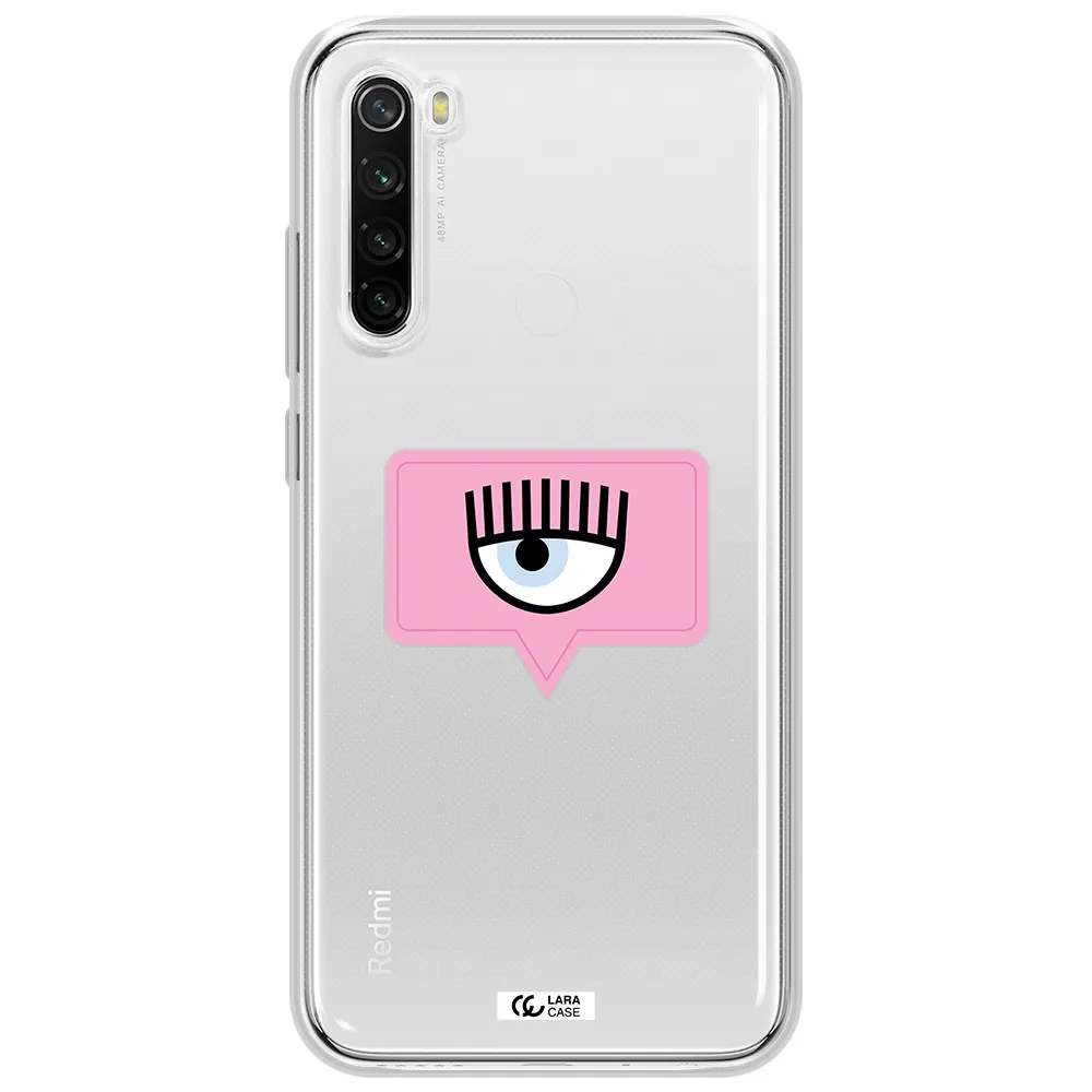 A Pink Chat Bubble With Eye And Eyelashes Xiaomi Redmi Note 8T Clear Tpu Case