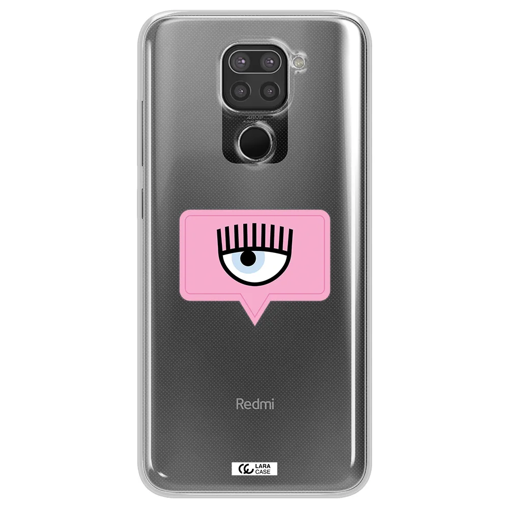 A Pink Chat Bubble With Eye And Eyelashes Xiaomi Redmi Note 9 Clear Tpu Case