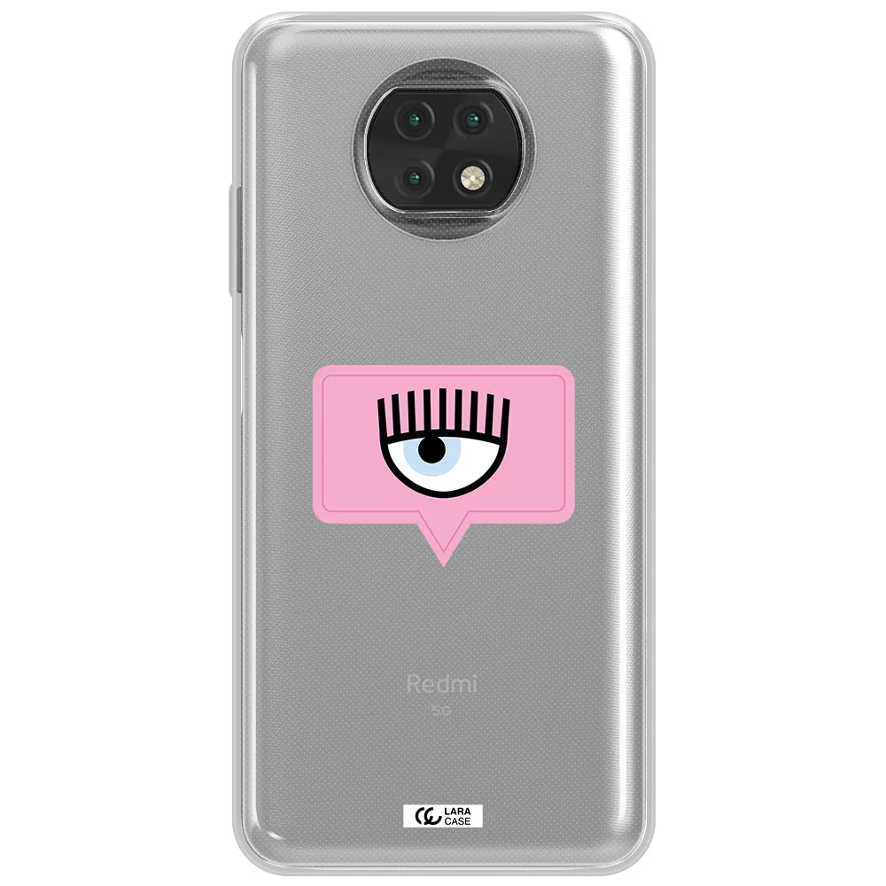 A Pink Chat Bubble With Eye And Eyelashes Xiaomi Redmi Note 9T Clear Tpu Case