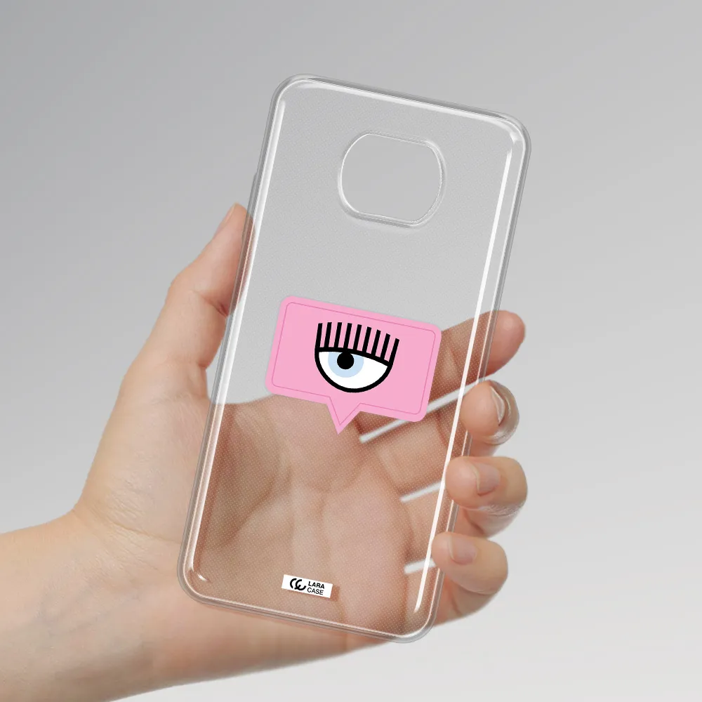 A Pink Chat Bubble With Eye And Eyelashes Xiaomi Redmi Note 9T Clear Tpu Case