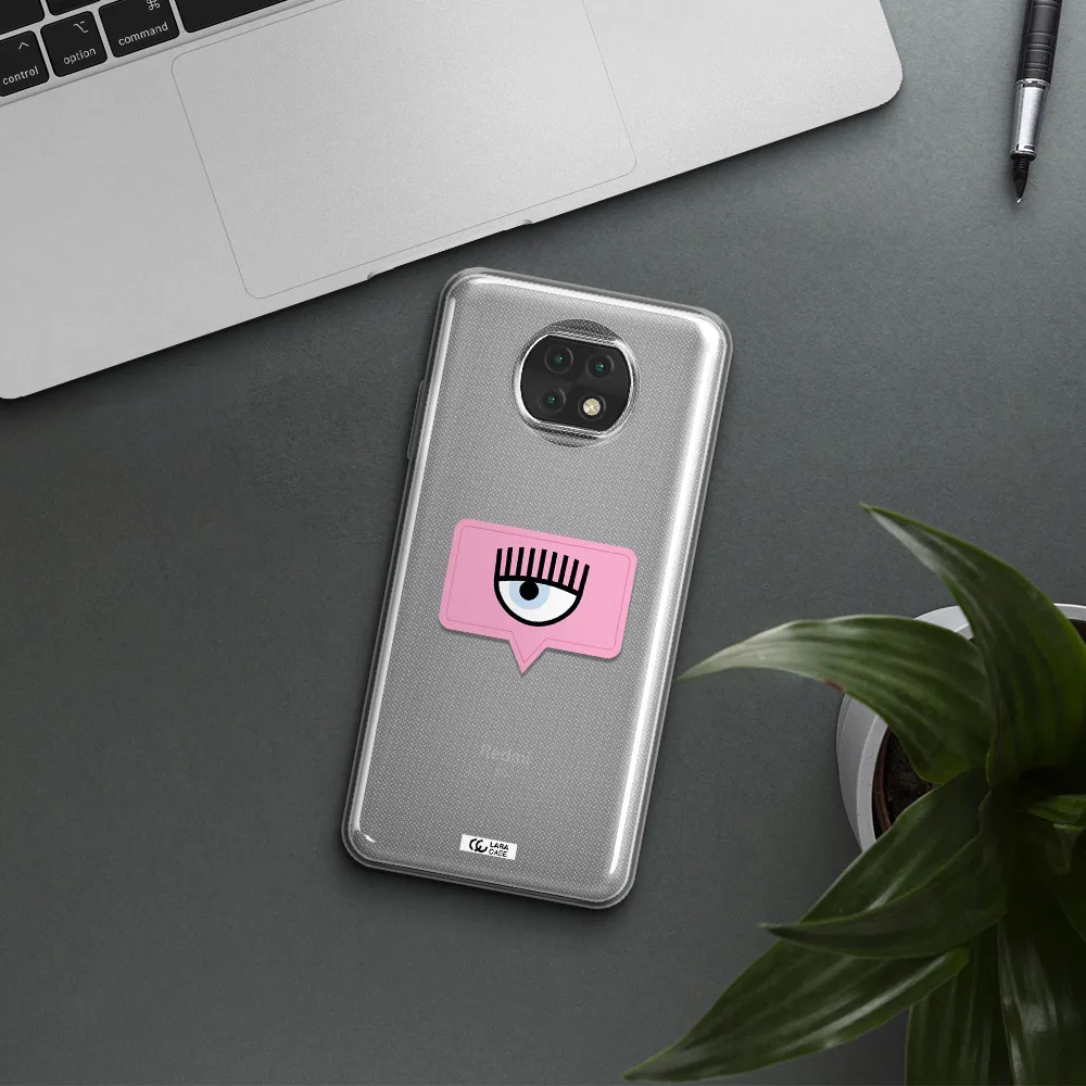 A Pink Chat Bubble With Eye And Eyelashes Xiaomi Redmi Note 9T Clear Tpu Case