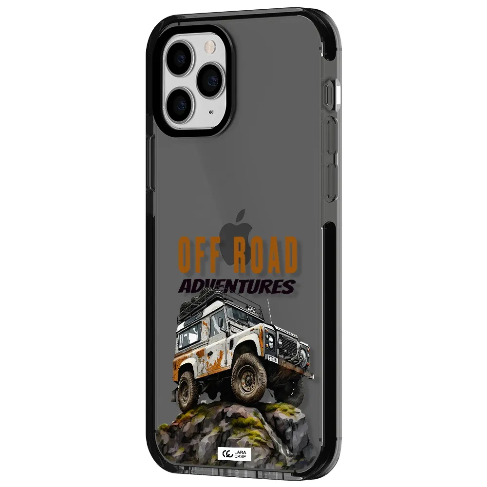 a car with rust on top Apple iPhone 11 pro impact Smoke Black Case