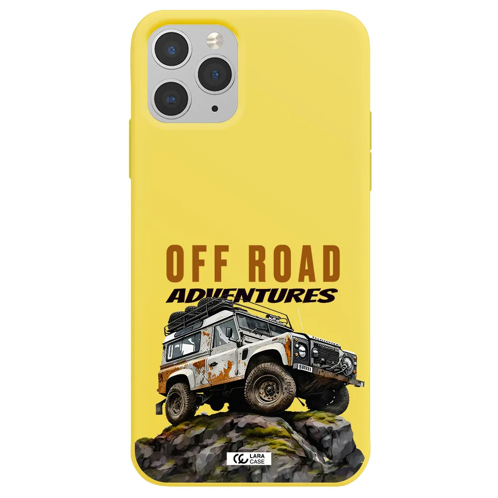 a car with rust on top Apple iPhone 11 pro max Silicone canary yellow Case