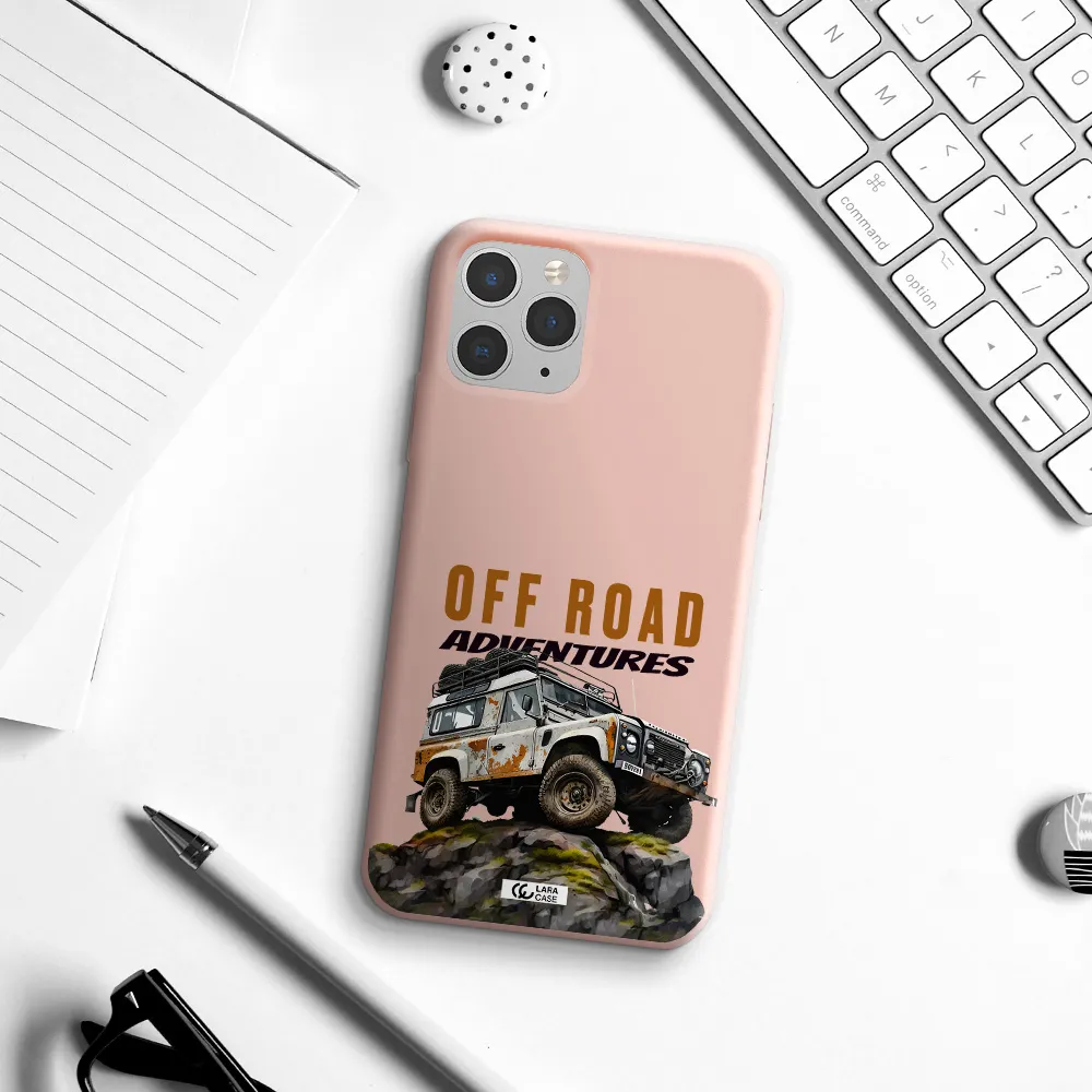 a car with rust on top Apple iPhone 11 pro max Silicone pastel pink Case