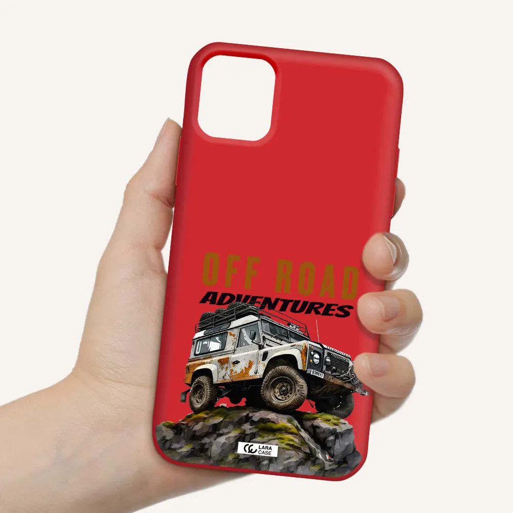 a car with rust on top Apple iPhone 11 Silicone Imperial Red Case