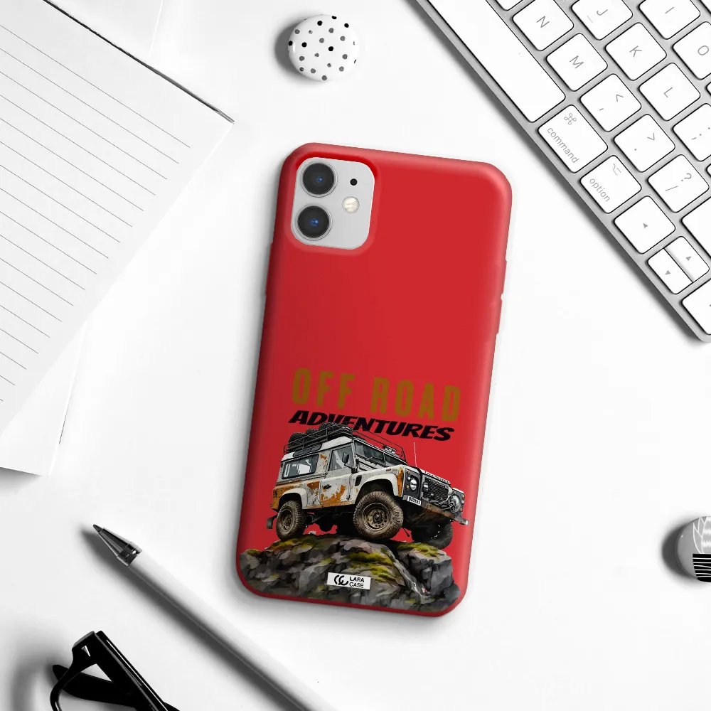 a car with rust on top Apple iPhone 11 Silicone Imperial Red Case