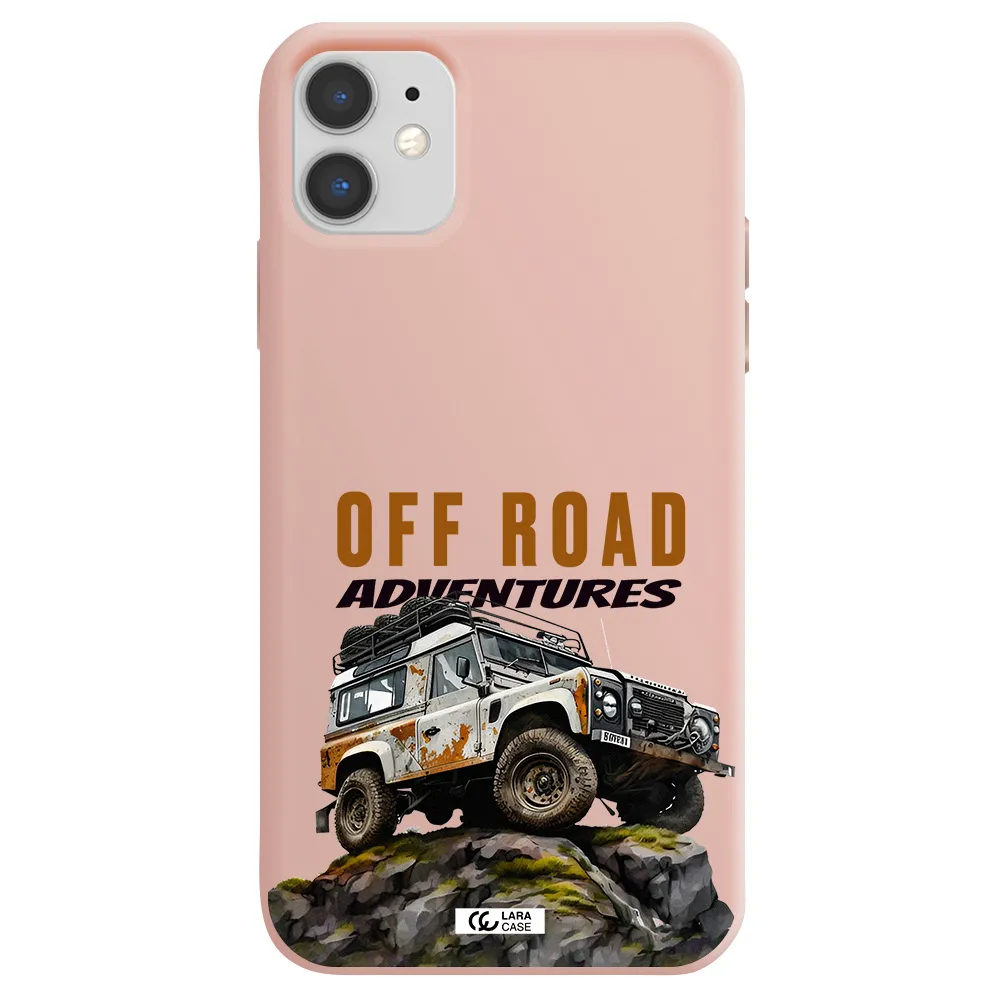 a car with rust on top Apple iPhone 11 Silicone pastel pink Case