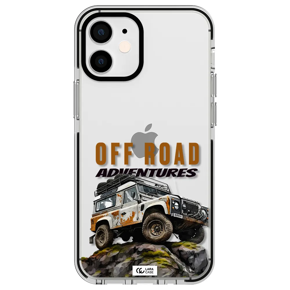 a car with rust on top Apple iPhone 12 mini impact black border Case