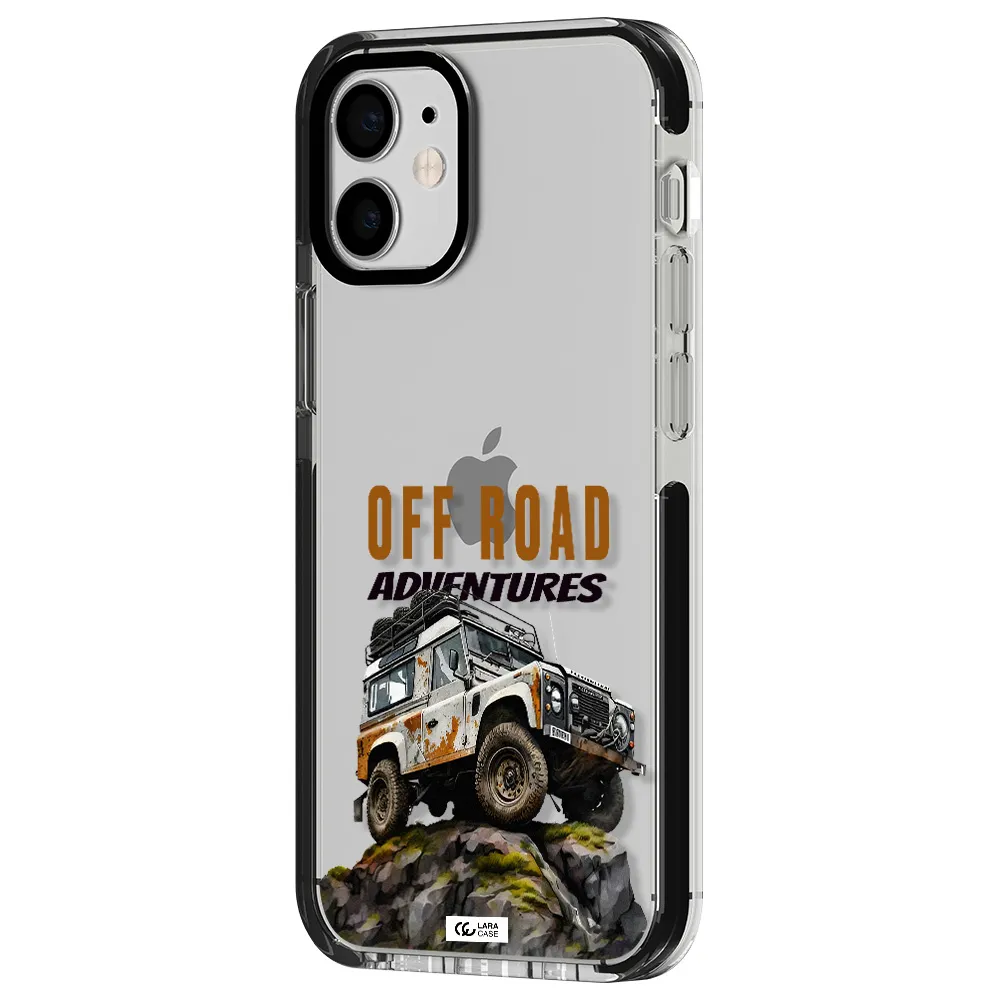 a car with rust on top Apple iPhone 12 mini impact black border Case