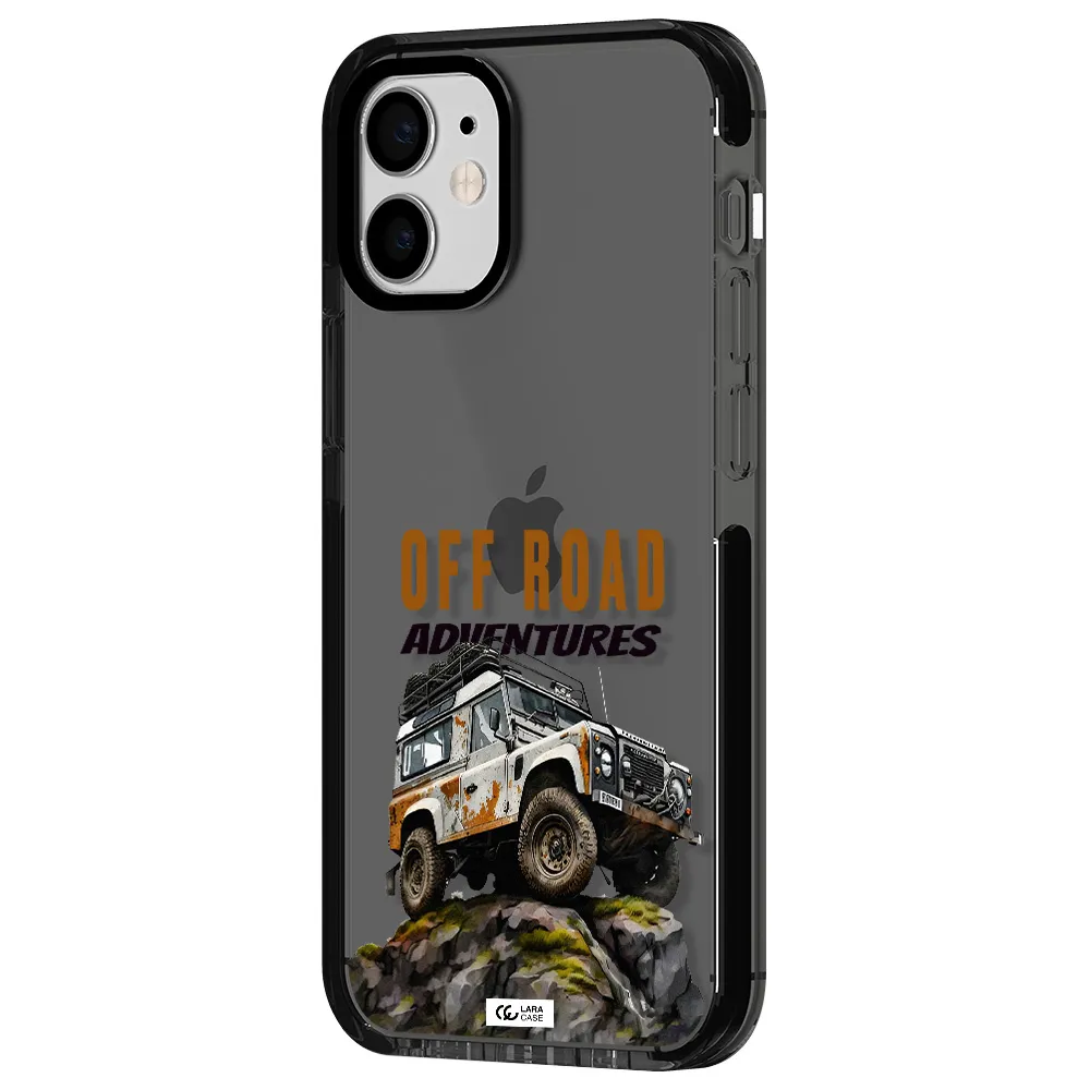 a car with rust on top Apple iPhone 12 mini impact Smoke Black Case