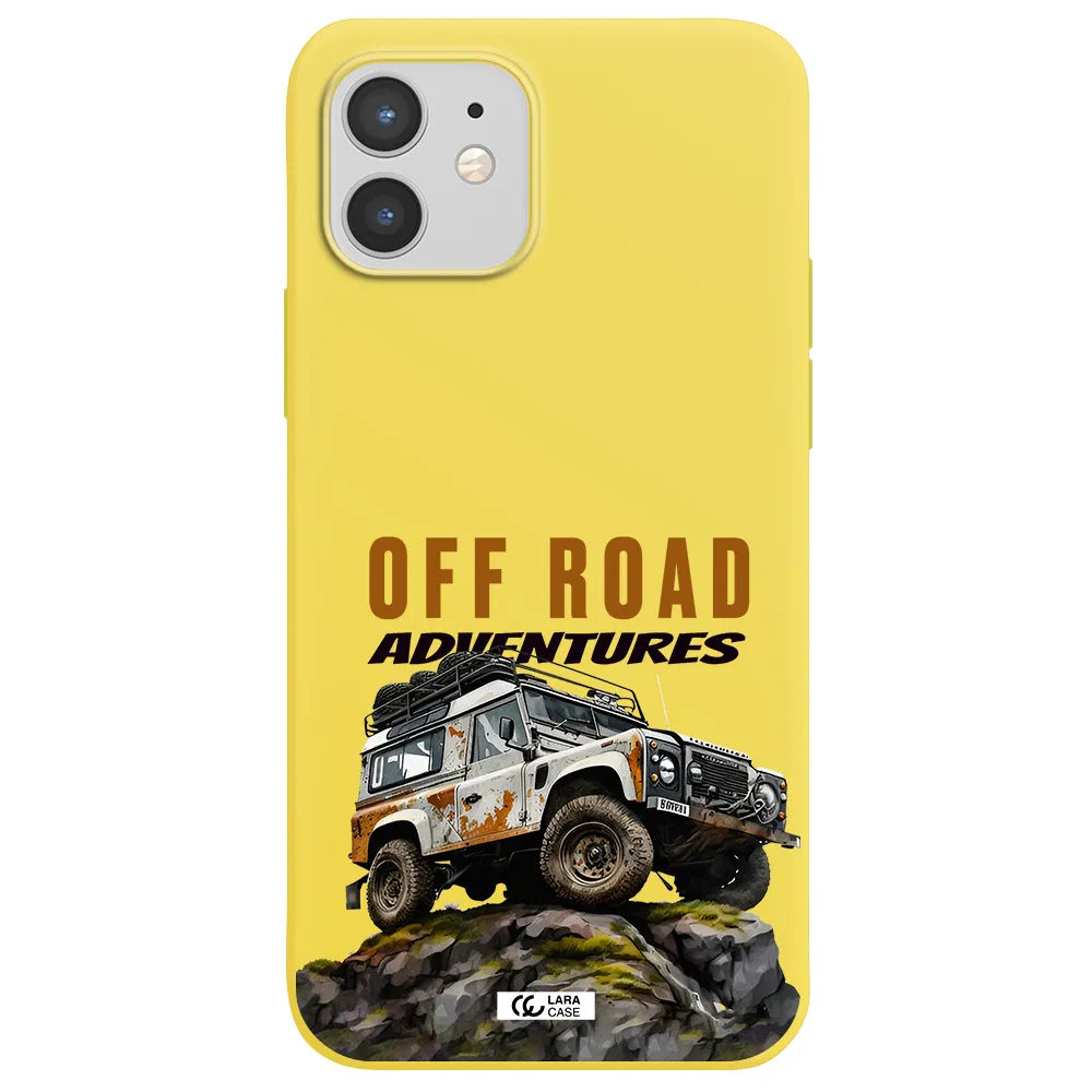 a car with rust on top Apple iPhone 12 mini Silicone canary yellow Case