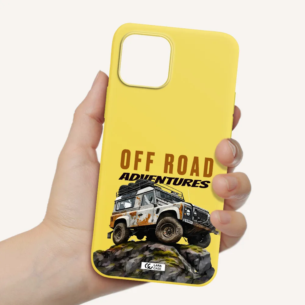 a car with rust on top Apple iPhone 12 mini Silicone canary yellow Case